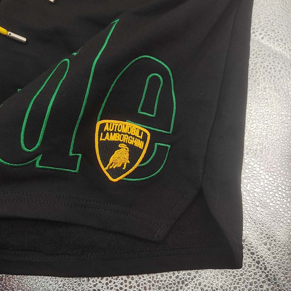 Rhude x Lamborghini Logo Emboiered Black Shorts - Picture 5 of 10